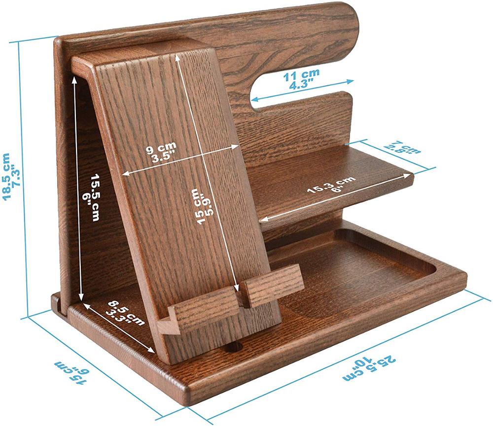 Where to Buy Wood Phone Docking Station in Australia = Wholesale + Retail Wood Phone Holder Dock Station Organizer for Phone, Wallet, Watch, Keys and More